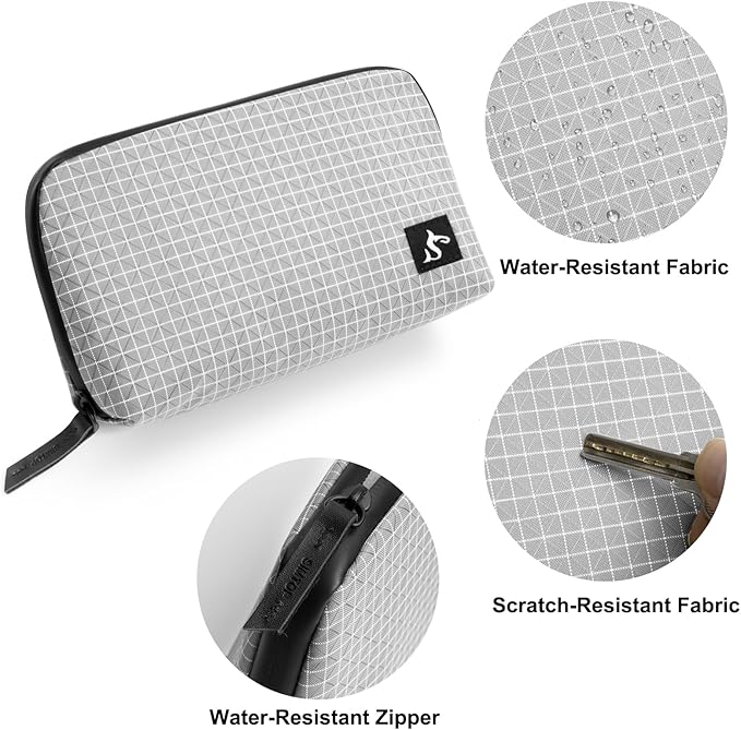 SIMTOP Cord Organizer Travel Small Tech Bag Pouch Case for Cords, Charger, Hard Drive, Power Bank – Water-Resistant Electronics Organizer, Small Portable Gadget Case for Travel