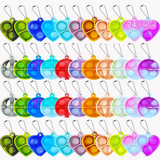 24pcs 1.5in, Pop Bubble Fidget Sensory Toys, Pop Toy Bulk for Party Favor, Classroom Student Prizes Easter Basket Goodie Bag Stuffers Christmas Valentine Gift for Kid