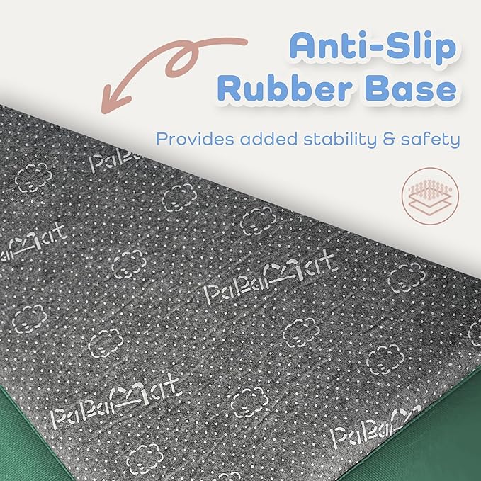 1.3" Thick Baby Floor Play Mat 50x50, Basic Padded Foam Mat for Tummy Time Crawling, Non Slip Cushioned for Babies Toddlers Infants Kids (Dark Green)