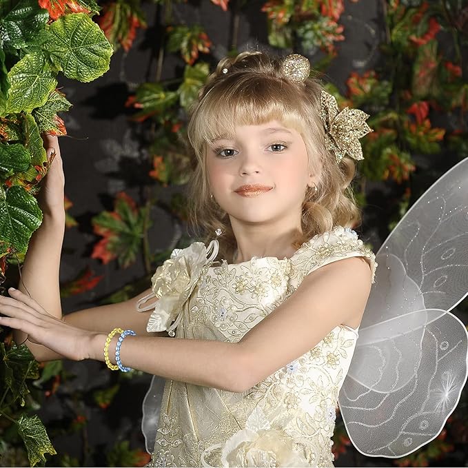 Junkin 16 Pieces Kids Bracelet for Girls Princess Bracelet Cute Rainbow Bead Bracelets Little Girls Jewelry for Birthday Party Favors Valentine's Day Exchange Gifts