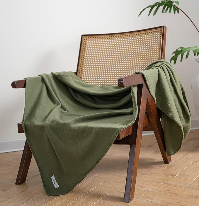 Special SG Glory Fleece Throw Blanket Set Bulk for Travel Kids Outdoor Wedding Pet (Olive Green, Pack of 6 50x60 Inches)