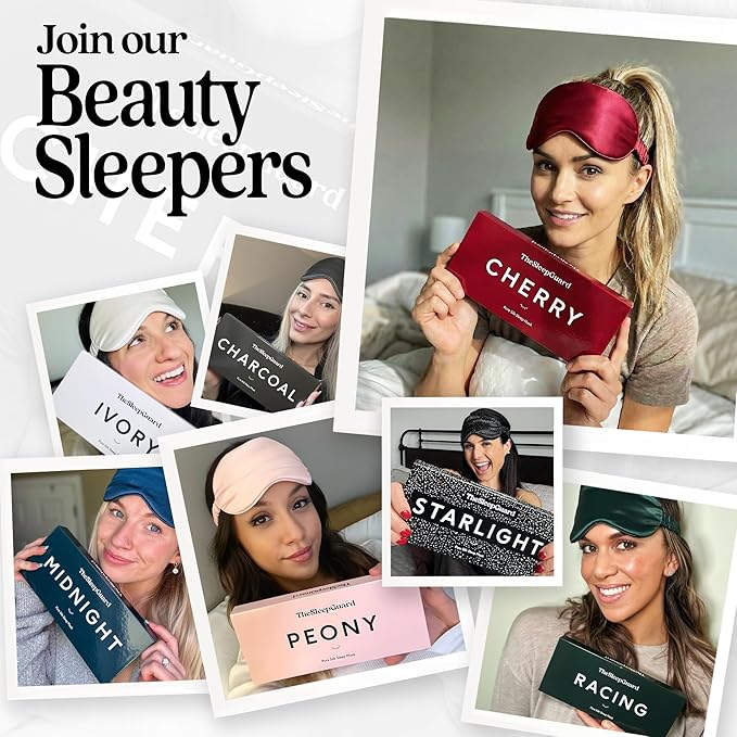 TheSleepGuard Pure Silk Sleep Mask [100% 6A Mulberry Silk, 22 Momme] Light Blocking Travel Essentials. Eye Masks for Sleeping. Black Oeko-Tex Blindfold. Eye Covers for Men & Women