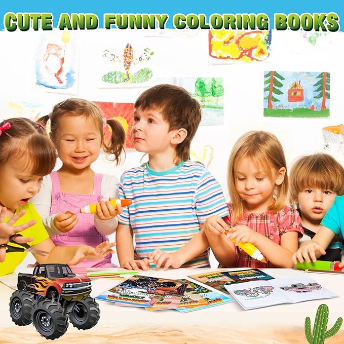 72 Pcs Truck Coloring Book Coloring Books Bulk, DIY Coloring Book for Adult Stress Relief Drawing Book with Train Truck Car for Party Favors Goodie Bag Filler Gifts