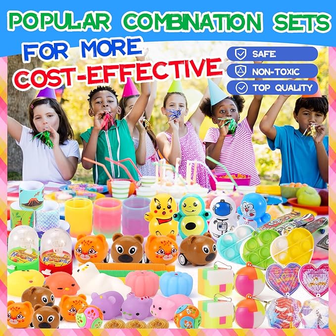70 Pcs Party Favors for Kids 3-5 4-8 8-12 Treasure Chest Carnival Prizes Box Toys for Classroom, Pinata Filler Goodie Bag Stuffers for Birthday Party, Bulk Small Fidget Toys Pack for Boys Girls