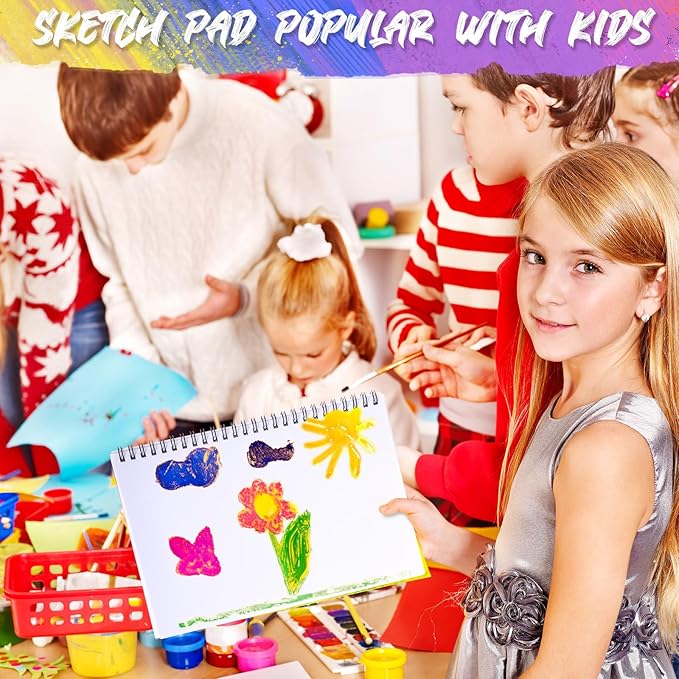 Fulmoon 25 Pcs Operation Christmas Bulk Drawing Pad for Kids 30 Sheets Drawing Paper Coloring Sketch Book Art Supplies for Adults Crayons Pencils School Office Christmas Art Supplies, 6 x 9 Inch