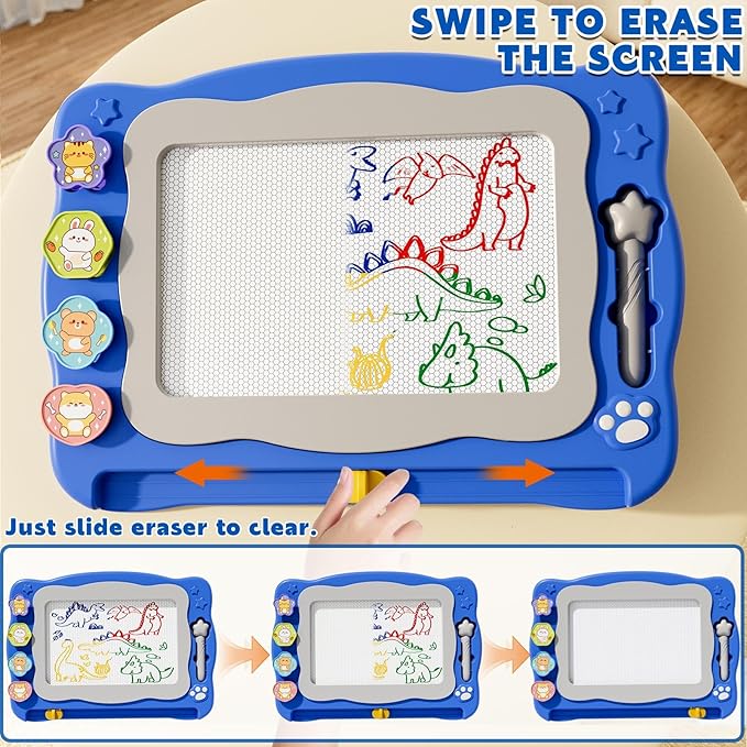 Large Magnetic Drawing Board for Toddlers, Magnetic Doodle Board for Kids, Etch A Sketch Magnet Erasable Writing Pad, Preschool Education Travel Toys for Kids Boys Girls Age 3 4 5 6 7 8 Years Old