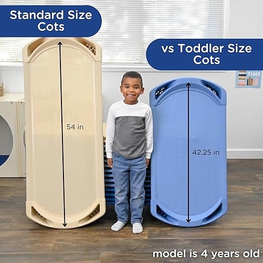 Angeles SpaceLine Cot Toddler Size, Teal, AFB5731GN, Nursery, Daycare and Preschool Portable Nap Cot, Kids Indoor Classroom Sleeping and Rest Cots