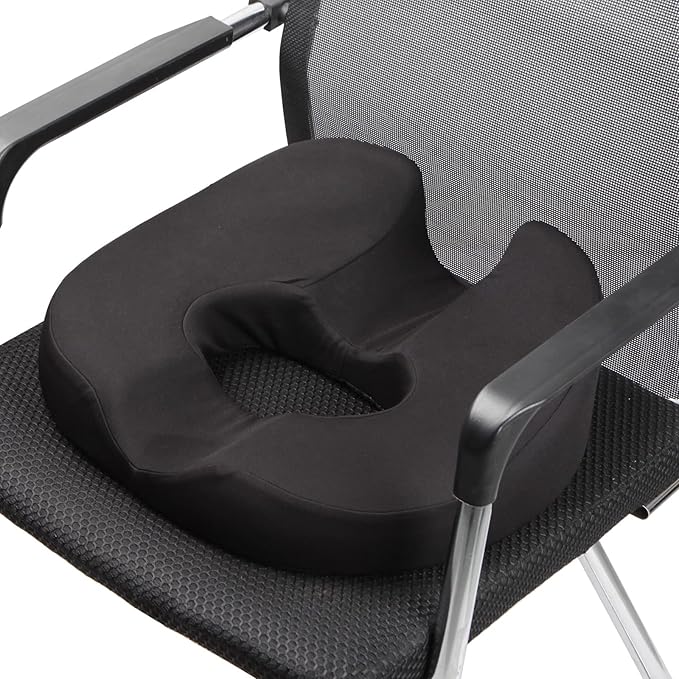 Donut Pillow Seat Cushion for Tailbone Pain, Prostate, Sciatica, Pelvic Floor, Pressure Sores, Pregnancy, Perineal Surgery, Postpartum Recovery Pain Pressure Relief Memory Foam Chair Pad