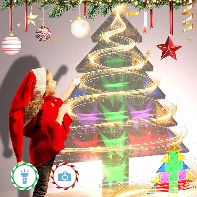 Crenova Magnetic Tiles Kids Toys, Magnetic Blocks Building Sets, Construction STEM Sensory Toy for Toddler Ages 4-8, Preschool Learning Educational Game for Boys Girls, Birthday Gift