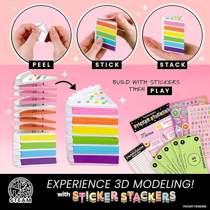 Fashion Angels - Sticker Stackers Set Confectionery, Foam Stickers for 3D Creations, Children's Toy Food, Creative Activity, from 8 Years, F13195