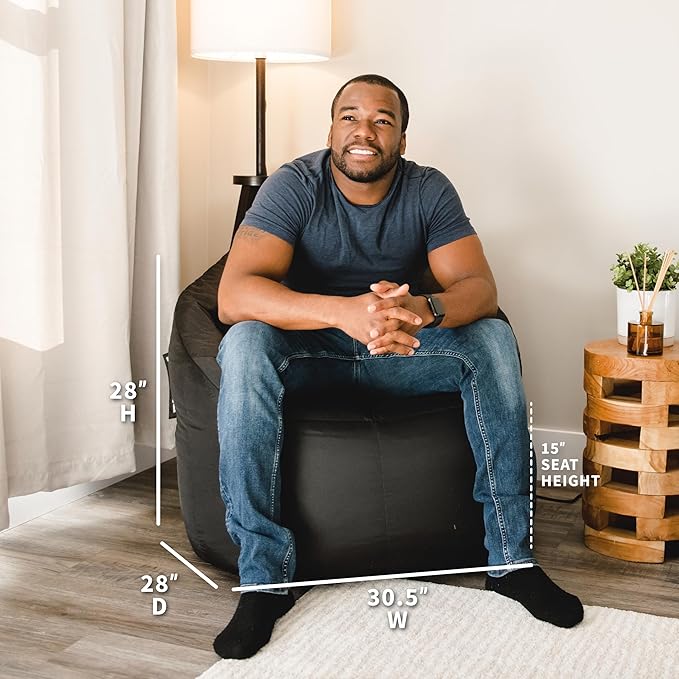 Big Joe Milano Beanbag Chair Stretch Limo Black Smartmax
