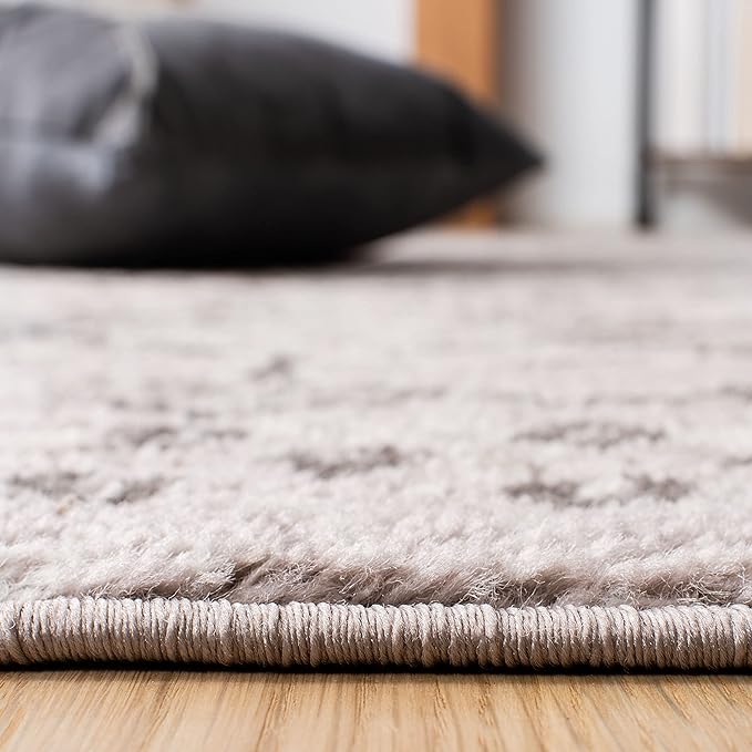 SAFAVIEH Amsterdam Collection Runner Rug - 2'3" x 22', Light Grey & Brown, Moroccan Boho Design, Non-Shedding & Easy Care, Ideal for High Traffic Areas in Living Room, Bedroom (AMS108F)