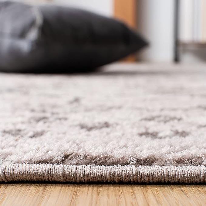 SAFAVIEH Amsterdam Collection Runner Rug - 2'3" x 18', Light Grey & Brown, Moroccan Boho Design, Non-Shedding & Easy Care, Ideal for High Traffic Areas in Living Room, Bedroom (AMS108F)