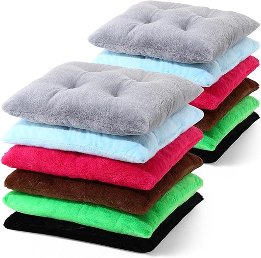 12 Pcs Faux Rabbit Fur Floor Pillows for Adults 15.7'' Large Floor Cushions 2.4'' Thick Soft Sitting Pillows Meditation Yoga Winter Christmas Family Party Classroom Tatami Nursery Chair Home