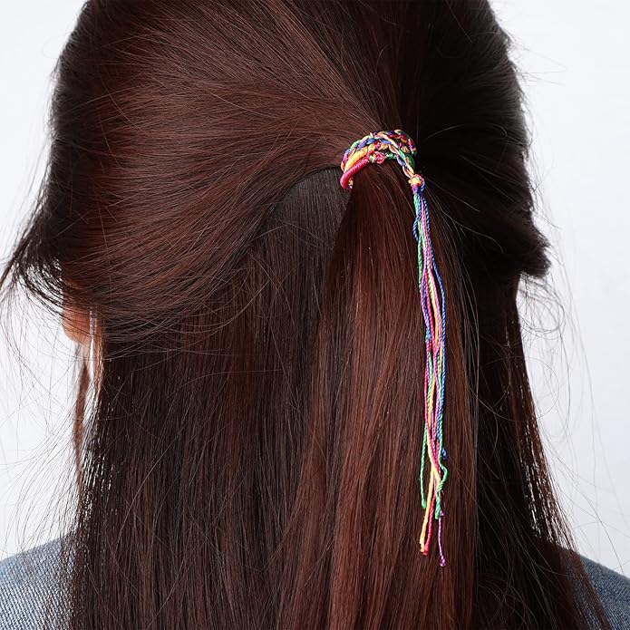 60 Pcs Friendship Bracelets Bulk Handmade Braided Bracelets Colorful String Thread Bracelets Friendship Cords Strand Bracelet for Kids Girls Women Teen Party Favors Supplies