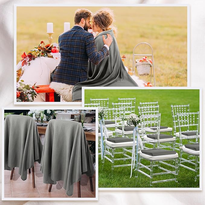 Buryeah 10 Pcs Fleece Blanket Bulk Soft Warm Fleece Blankets Cozy Lightweight Throw Blankets Plush Pet Throw Blanket for Home Bed Sofa Office Wedding Gifts Travel(50" X 70",Dark Gray)