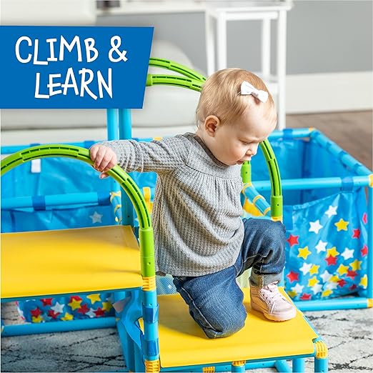 Eezy Peezy Active Play 3 in 1 Jungle Gym PlaySet – Includes Slide, Ball Pit, & Toss Target with 50 Colorful Balls