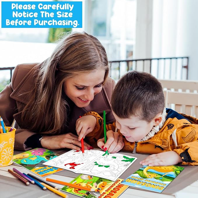 24 Pieces Dinosaur Mini Coloring Books for Kids Party Favors Dino Drawing Activity Book Bulk Small Coloring Book for Boys Girls Birthday Gift Jurassic Party Goodie Bag Stuffer Classroom Supplies