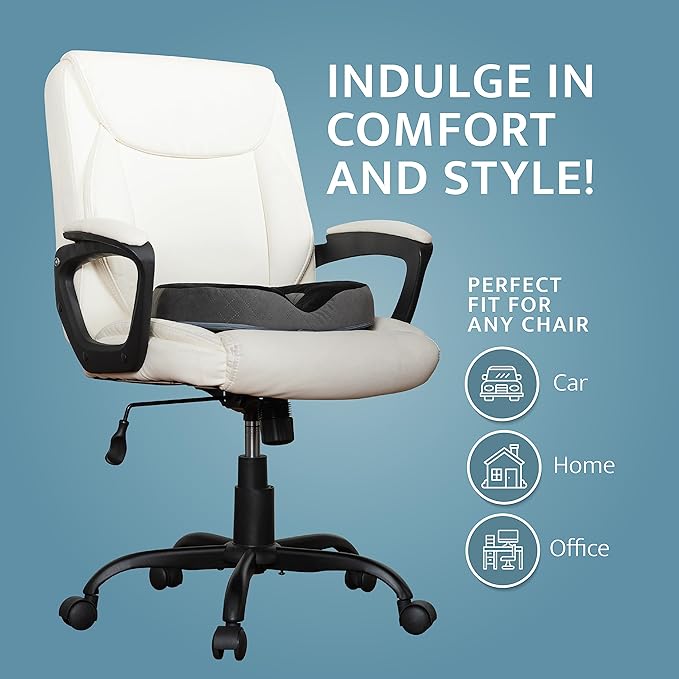 Gel Donut Pillow | Lifting Cushion | Donut Cushion for Tailbone Hemorrhoid Cushion Coccyx Sciatica Pregnancy Cushion (Grey/Black Velvet)