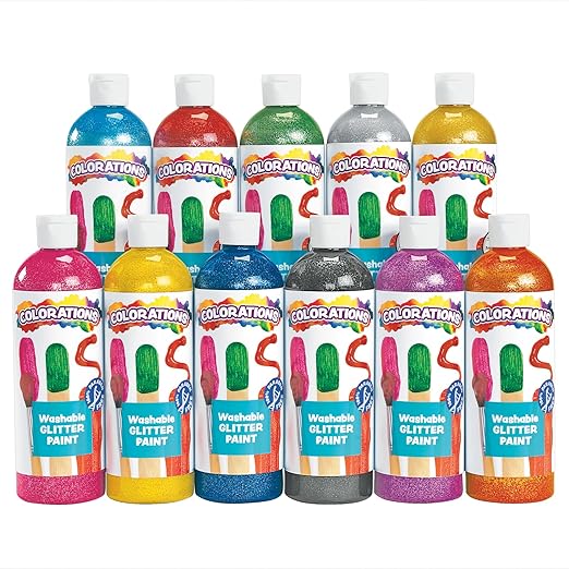 Colorations Washable Glitter Paints, Set of 11, 16oz each, Paint, Kids Paint, Washable Paint, Washable Paint For Kids, Paint For Kids, Kids Paint Set, Paint Set For Kids, Finger Paint