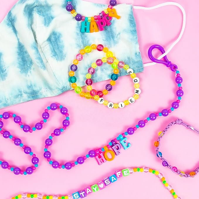 Just My Style Personalized Alphabet Beads, Includes 1000+ Charms & Beads, Makes Over 40 Pieces of Jewelry, Great Bead Kit, Fun Bracelet Making Kit