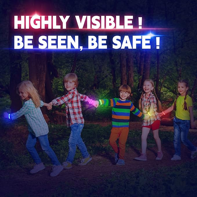 8 PCS LED Glow Bracelets, Light Up Wristbands - Glow in The Dark Party Bracelets Favors Supplies for Christmas, Concerts, Festivals, Game Prizes, Sports, Rave Accessories