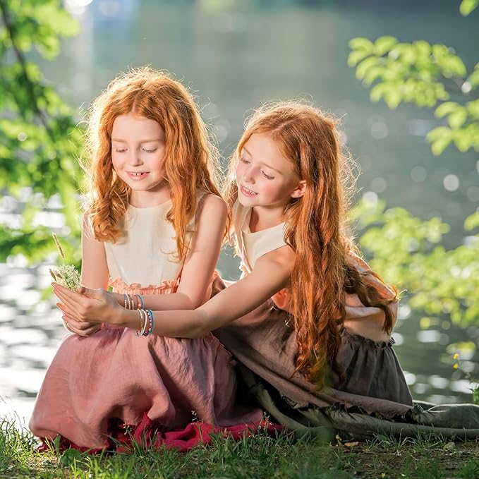 48 Pcs Colorful Kids Friendship Bracelet Set Adjustable Beads Bracelets Cute Friendship Princess Pretend Play Bracelet Stretch Beaded Bracelet Preppy Bracelets Set for Girls Women (Cute)