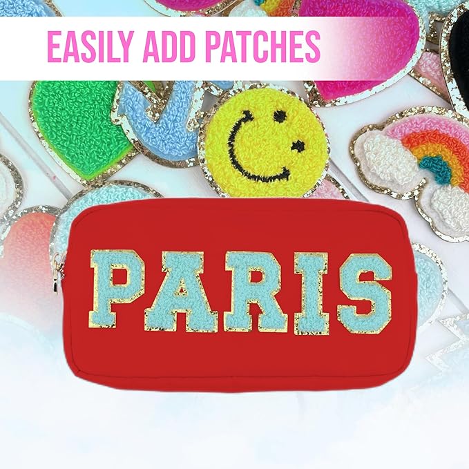 DANCOUR Nylon Makeup Bags for Women Large Preppy Travel Toiletry Pouch Cosmetic Bag Makeup Organizer