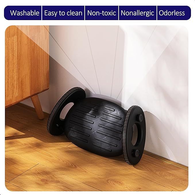 Under Desk Footrest – 4-Level Angle Adjustment & Active Rocker Feature, Durable ABS Foot Support, Anti-Slip Design, Ideal for Office, Home, Travel & Posture Correction