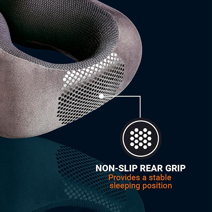 Ultimate 3.0 Travel Pillow, Deluxe Memory Foam Neck Pillow for Uninterrupted Rest, Ideal for Everyday Commute, Airplane, Car, and More, Travel Essentials, Made in USA, Dark Gray