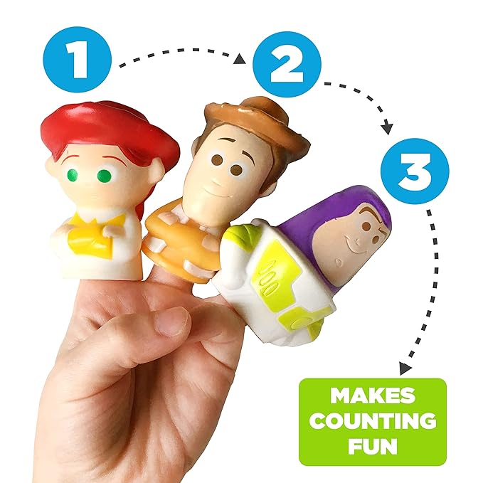 Disney Toy Story Bath Finger Puppets, 10 Pc - Bath Toys, Easter Basket Fillers, Easter Gifts