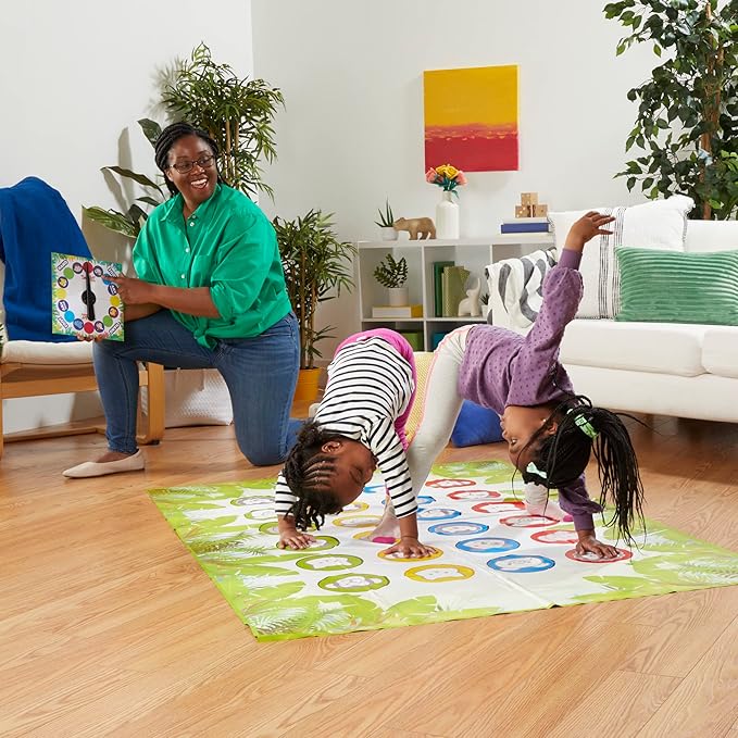 Hasbro Gaming Twister Junior Game, Animal Adventure 2-Sided Mat, 2 Games in 1, Party Game for Kids Ages 3 and Up, Indoor Game for 2-4 Players