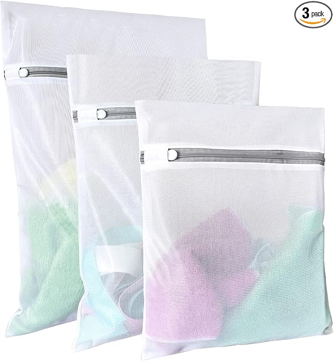 Lingerie Bags for Washing Delicates,Small Fine Mesh Laundry Bags,3Pcs(1 Large,1 Medium,1 Small)