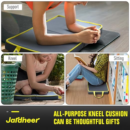 Jardineer Kneeling Pad for Gardening & Extra Thick Knee Pad – Soft Foam Knee Cushion with Waterproof Cover – Large 24x13 Inch Garden Kneeler Mat for Weeding, Exercise, Floor Work