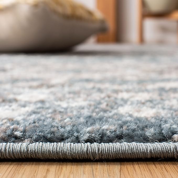 SAFAVIEH Amsterdam Collection Runner Rug - 2'3" x 12', Blue & Ivory, Moroccan Boho Design, Non-Shedding & Easy Care, Ideal for High Traffic Areas in Living Room, Bedroom (AMS108L)