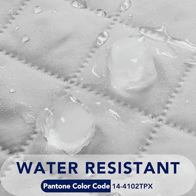 PureFit Reversible Quilted Sofa Cover, Water Resistant Slipcover Furniture Protector, Washable Couch Cover with Non Slip and Elastic Straps for Kids, Dogs, Pets (Chair, Light Gray/Light Gray)