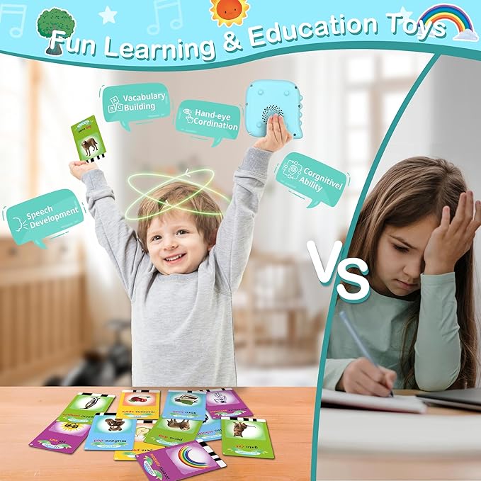 Pocket Speech Therapy Toys for 1 2 3 4 5 Years, Bilingual Spanish English 224 Sight Words Toddler Flash Cards Preschool Learning materialsToy, Montessori Autism Sensory Toys, Birthday Gifts for Boys