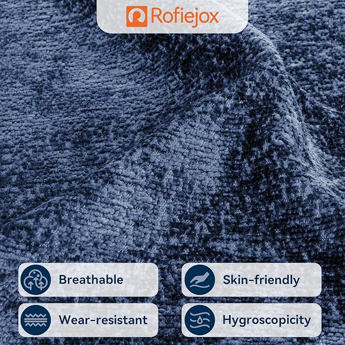 Bench Cushion 36 Inch - Luxury Chenille, High-Density Memory Foam, Non-Slip Bottom, Soft Durable Indoor Tufted Long Seat Cushion for Window Garden Furniture (Blue, 36x14x4 Inch)