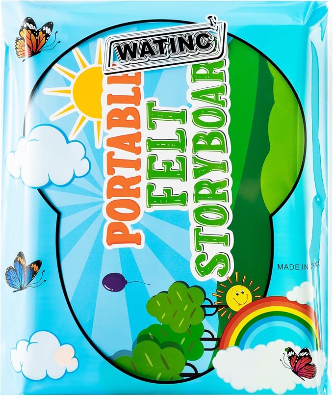 WATINC Portable Board Felt Board Stories Set - 6pack Learning Story Board Gift, Early Educational Travel Storytelling Interactive Play Kit for School Classroom Kids Toddlers (Bible Religious Story)