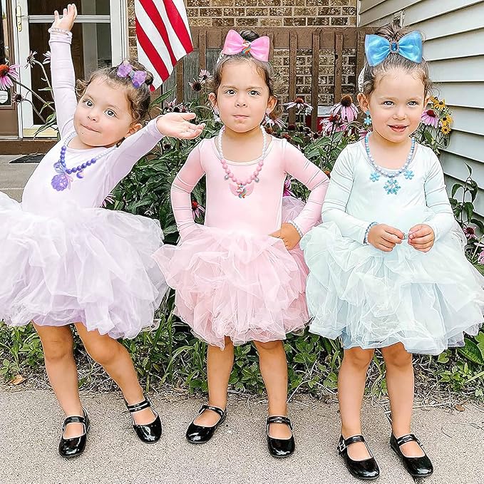 21Pcs Toddler Girls Jewelry Princess Dress Up Hair Bows Bead Necklace Bracelets Pendant Earring Rings, Unicorn Mermaid Forzen Party Favors Costume Accessories Little Girl Birthday Gift Jewelry Toys