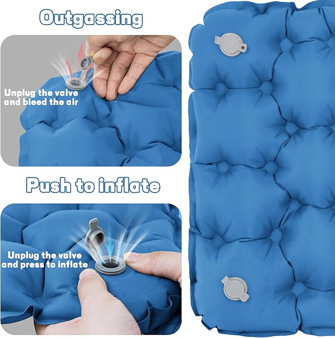 ONTYZZ Inflatable Seat Cushion Lightweight Stadium Seat Pad Travel Air Seat Cushion for Hiking Office Airplane Stadium Car