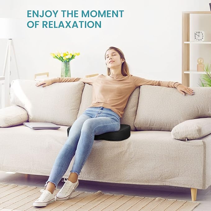 Office Chair Seat Cushion, Cooling Gel Enhanced Memory Foam Cushion for Long Sitting - Back, Sciatica, Coccyx, Tailbone Pain Relief Pillow - for Office, Gaming, Car, Wheelchair - Black, Large