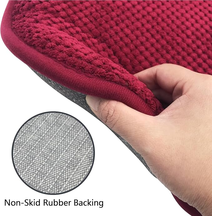 Wine Red Foam Seat Cushions Kitchen Chairs Pads for Dining Chairs 2 Pack Non Slip Patio Seat Cushions Washable U Shaped Soft Thick Large Metal Wooden Chair Cushions,17" x 15"