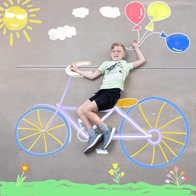 JOYIN 120 PCS Sidewalk Chalks for Kids Giant Box Non-toxic Jumbo Colored Washable Sidewalk Chalk for Toddlers in 10 Colors