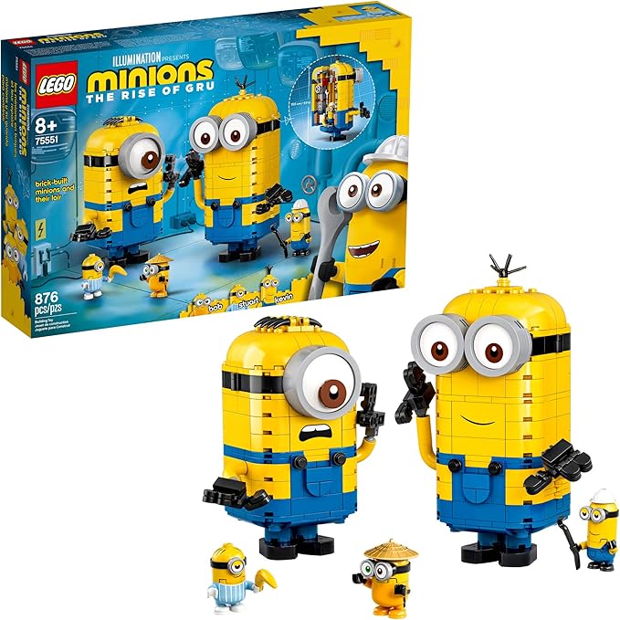 Lego Minions: The Rise of Gru: Brick-Built Minions and Their Lair (75551) Building Set for Kids, Great Birthday Present for Kids Who Love Minions, Kevin, Bob and Stuart (876 Pieces)