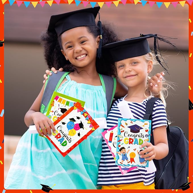 Kindergarten Graduation Coloring Books - 24Pcs Congrats Grad DIY Color-in Pages Books for Kids Bulk Pre-kindergarten Activity Books Mini Coloring Book Party Favors Graduation Classroom Gifts