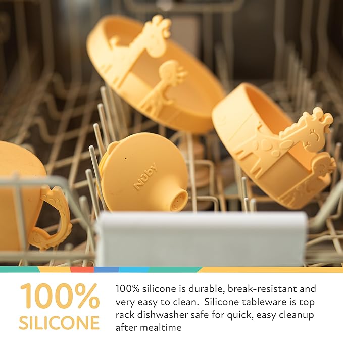 Nuby Animal Friend Silicone Round Bowl - Toddler Bowl - 6+ Months - Pink Whale Bowl