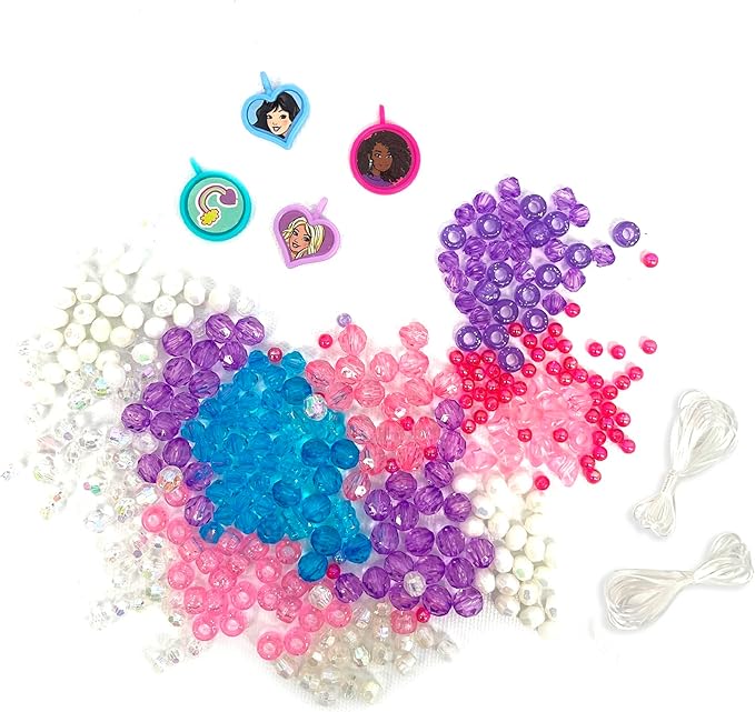 Barbie Crystal Jewelry Set - Sparkling Creations for Kids', Jewelry Making Kit, Bracelets, Necklaces, and More, Ages 3 and Up