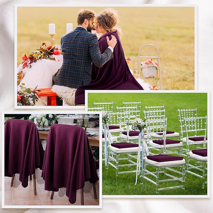 Buryeah 10 Pcs Fleece Blanket Bulk Soft Warm Fleece Blankets Cozy Lightweight Throw Blankets Plush Pet Throw Blanket for Home Bed Sofa Office Wedding Gifts Travel(50" X 60",Purple)