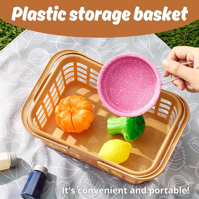 Kids Play Kitchen Toy Accessories Set Toddler Cooking Playset Colorful Stainless Steel Pots and Pans Birthday Gifts for 3+ Girls Boys (New Pink)